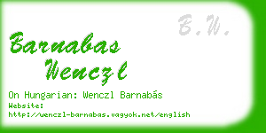 barnabas wenczl business card
